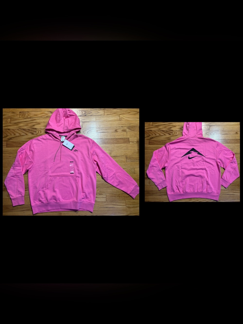 Nike Trail Dri-Fit Running Pullover Hoodie Pink Loose Fit Men’s sz Large NEW!!